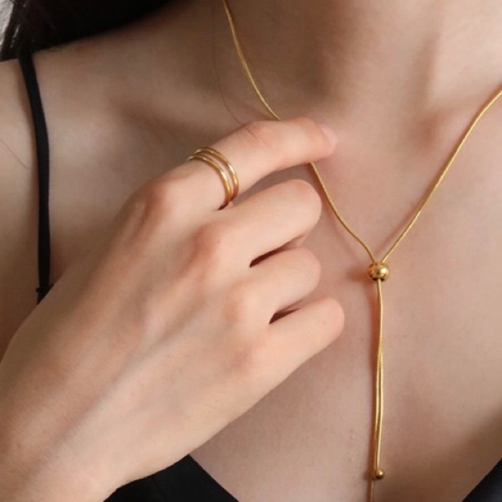 Gold Plated Double Twin Thin Band Ring Stackable - Picture 6 of 11